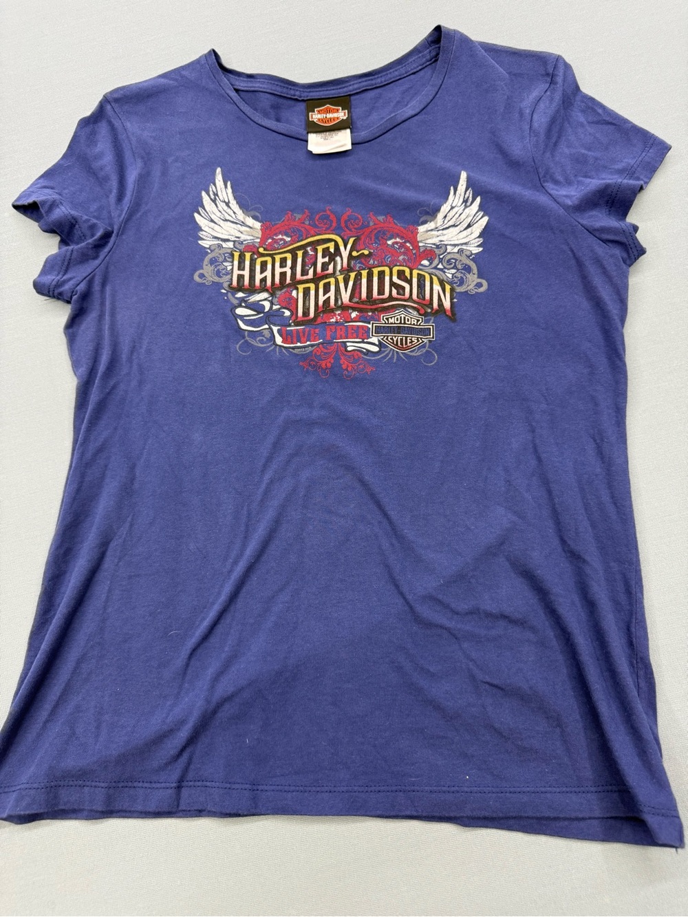 Harley-Davidson Women's Tee - Purple with Red & White Graphic
